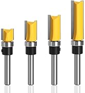 Bündigfräser Schaft Fräser Oberfräser,4 Stück 6,35mm Schaft Bündigfräser,Professional Zubehör mit...