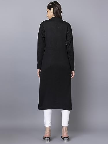 Image of Tysort Women's Winter wear Desiner Kurtas Embroidery Woolen Kurtis for Women