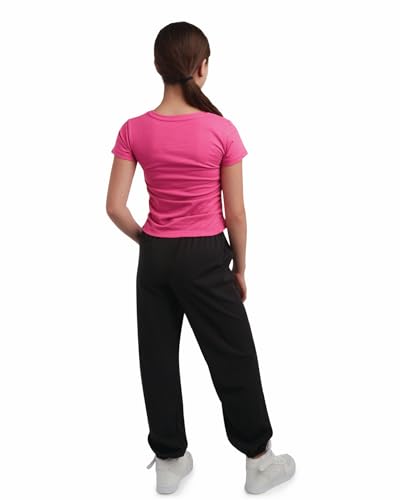 Image of bebe Girls Jogger Set - Cute T-Shirt and Stretch Tech Jogger Pants - Girls 2 Piece Outfit (7-12)