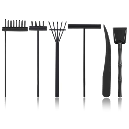 JJUNW Mini Zen Garden Kit, 6 Pcs Zen Garden Rake Tools Sand Casting Kit, Sand Zen Garden, Meditation...