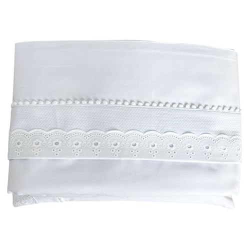 Biramar Baby Jogo De Lençol Para Berço 3 Peças Bordado Inglês Blanche Matelassado Percal 180 Fios Branco