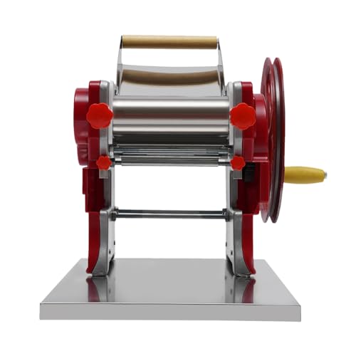 Machine à pâtes manuelle en acier inoxydable avec réglages d'épaisseur réglables - Idéale pour spaghetti, fettuccini, lasagnes ou