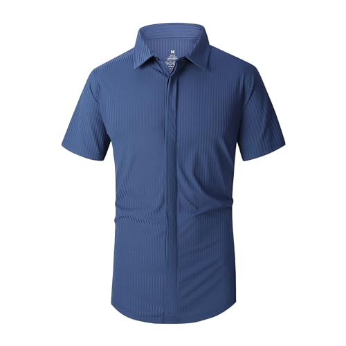 Chemise décontractée pour homme en coton manches longues coupe droite classique