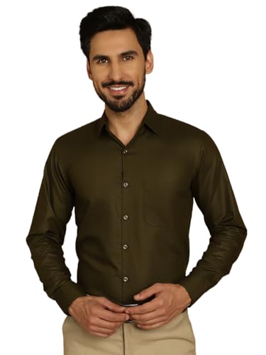 Image of Indian Needle Men's Solid Regular Fit Shirt