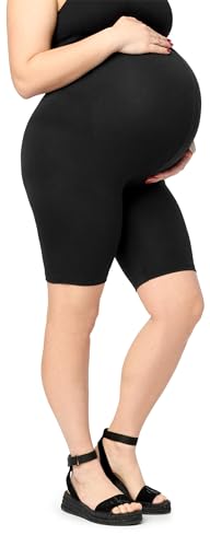 Merry Style Mallas cortas de maternidad para mujer, tallas grandes, de algodón, MS10-465, Negro , 5XL grande