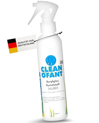 CLEANOFANT Acrylglas Reiniger | 200 ml | AcrylglasReiniger für Kunststoff-Fenster Lichtkuppeln Haushalt Wohnwagen Wohnmobil Caravan