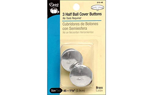 Dritz 213-45 Half Ball Cover Buttons, Size 45 - 1-1/8-Inch, 3-Sets