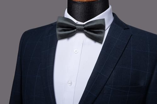 Image of YourTies Bow Ties for Men Pretied Bowties Solid Color Satin Bow Tie Formal Business Tuxedo Wedding Party Prom