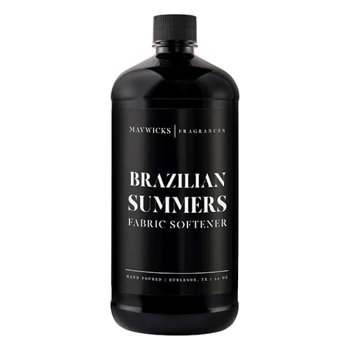 Mavwicks Fragrances - Luxury Scented Liquid Fabric Softener (Brazilian Summers) 32 Oz Crafted with Clean Ingredients Reduces Static and Softens Clothes Safe for All Fabrics and Skin