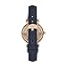 Fossil Women's Carlie Mini Quartz Stainless Steel and Leather Three-Hand Watch, Blue Leather/Rose Gold/MOP, Model ES4502