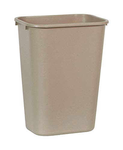 Beige Rectangular Trash Can 10 Gallon Size Case of 12