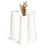 White Ceramic Vase Set of 3，Small Flower Vases for Decor，Minimalism Style for Modern Boho Farmhouse Home Decor，Living Room Decor，Book Shelf Decor，Entryway Table Decor