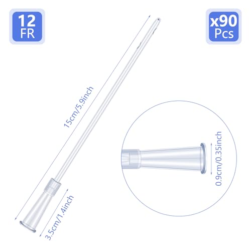 Image of Nuanchu White PVC Replacement Tube Supplies Colon Tubes Kit Clear Replacements Hose with Flexible Rounded End for Smooth Insert Catheters for Women Men FR12 (90 Pieces)