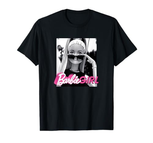 Barbie Girl Classic Fit T-Shirt - Black Cotton & Polyester Blend, Short Sleeve, Casual Style