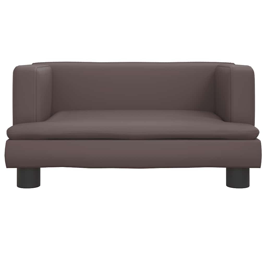 Hundebett Braun Kunstleder 60x40x30 cm mit Schaumstoffpolster, robustem Kiefernholzrahmen, rutschfestem Bezug, waschbar, ideal als Schlafplatz, Sofa, Körbchen für Haustiere, Welpen