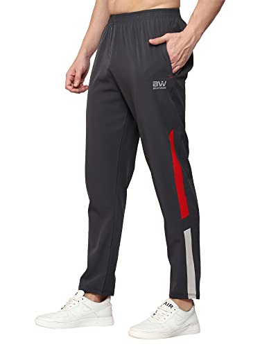 Image of Men's Ns Lycra Spandex Mixx Polyester Sports Trackpants with Both Side Zipper Pockets
