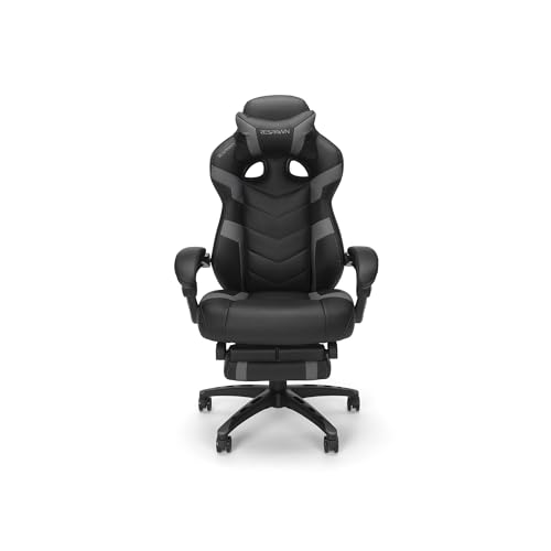 RESPAWN 110 Ergonomic Gaming Chair With Footrest Recliner - Racing Style High Back PC Computer Desk Office Chair - 360 Swivel, Lumbar Support, Adjustable Headrest Pillow, Padded Armrests - 2021 Grey - Image 5