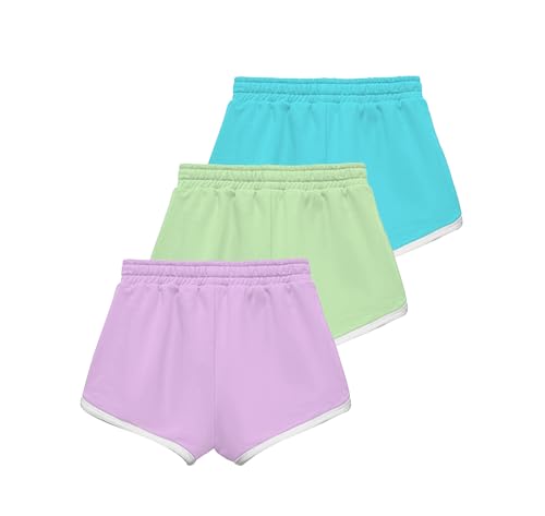 Image of KYDA KIDS Girls 100% Pure Cotton Printed Shorts | Regular Fit Soft Breathable Summer Wear | Multicolor Kids Shorts (Pack of 3)