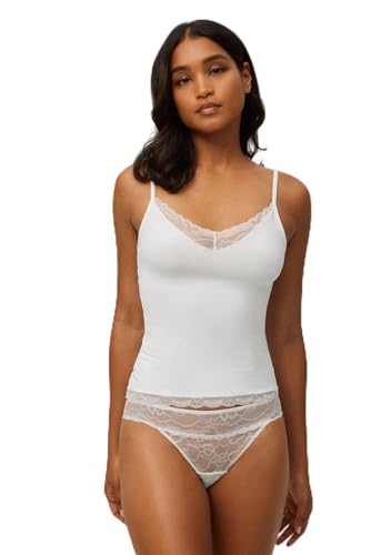 YSABEL MORA - Camiseta Tirantes Encaje Marfil, Ropa Interior Femenina, Suave y Cómoda, Ideal para Uso Diario, Detalle Elegante, Tejido Transpirable, Ajuste