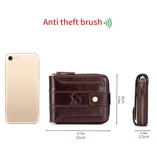 Men's First Layer Cowhide Wallet Multiple Card Slots Anti-Theft Card Swiping Bag Driving License Holder2