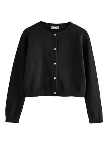 NEXT Mädchen Standard Strickjacke mit Knöpfen Schwarz 134
