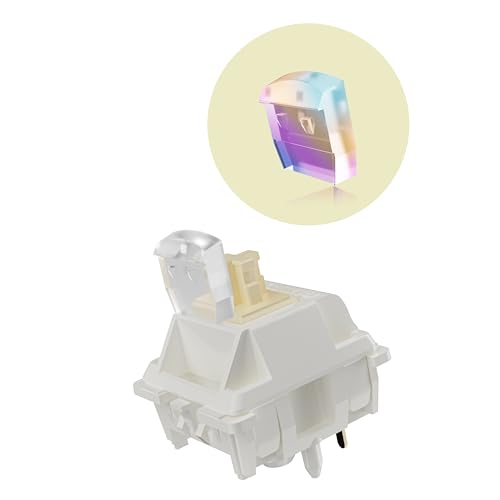 Image of Gateron Cream Pre-Lubed Tactile Switches,for MX Mechanical Keyboard,36 Pack | Full POM Construction with Integrated Light Guide Pole,for Gaming Keyboard Modding & Replacement