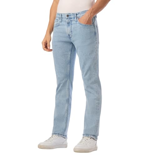 Image of Pepe Jeans Men's Straight Fit Jeans|Mid Rise |Stretchable Fabric| Jeans for Men | Available in Plus Size