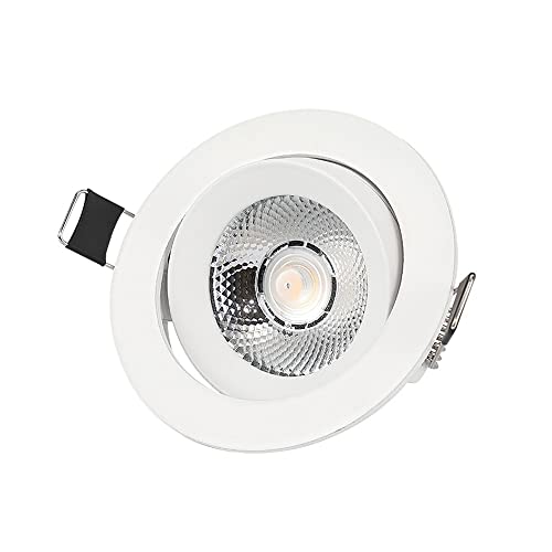 Sxxrdz Spots encastrés d'intérieur rotatifs Downlight 3W, luminaire de Plafond, Taille de Trou Ouvert 60mm AC110-240V, Lampe d'appoint Ultra Mince pour Affichage d'image, éclairage Mural de Lavage de Cover