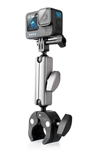 Lammcou Go Pro Motorrad Halterung, Aluminium Unsichtbare Action Kamera Fahrrad Lenker Halter mit Dual 360° Drehbare Kugelkopf, Bike Handlebar Mount für Insta-360 X3 Go 3 Hero 13 12 11 10