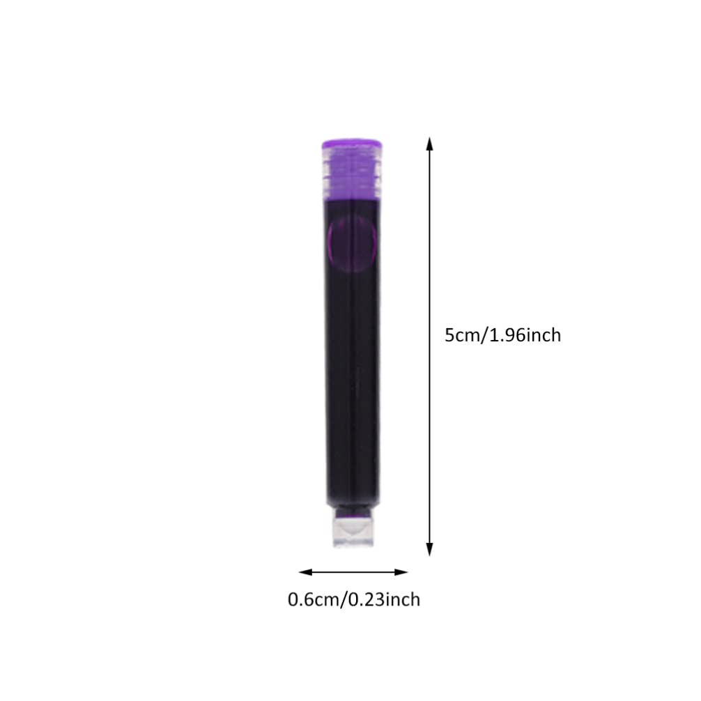 NUOBESTY 150Pcs Cartucce D' Inchiostro per La Penna Stilografica Purple Breve International Standard Generable Generric Generric Generable Cartucce per Calligrafia Belle Scuola Scuola