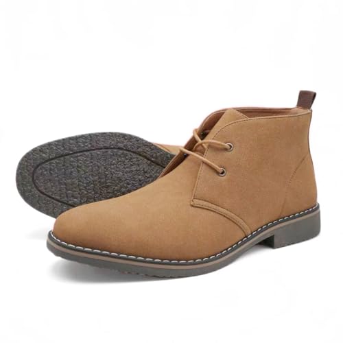 Image of Finishing & Sewing Men's Classic Dress Casual Chukka Boots Lace Up Desert Ankle Boots