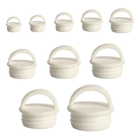 NentMent 10 Pack Mop Bucket Drain Plug Replacement End Cap Stopper Rubber Sealing Plugs with Ring Grip for Spin Flat Mops and Buckets System Water Tub Tubing Holes Bathtub Kitchen Bathroom Cover