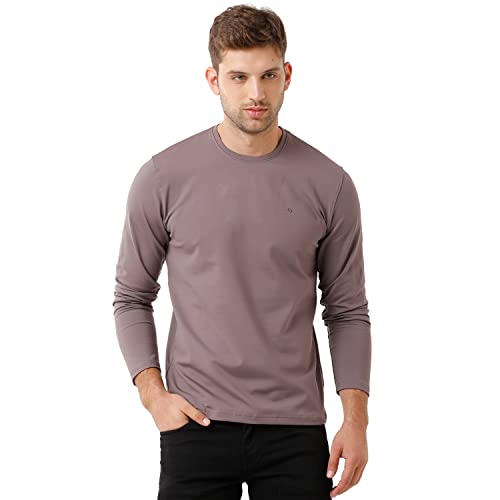 Image of Classic Polo Mens Cotton Full Sleeve Solid Slim Fit Round Neck T-Shirt