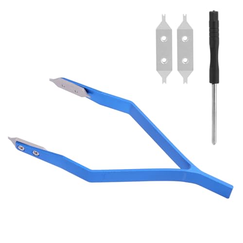 Penitue Watch Spring Bar Tool with 2 Spare Fork Tips & Screwdriver Aluminum Alloy Professional Spring Bar Tweezers for Watches Maintenance and Precision Work (Blue)
