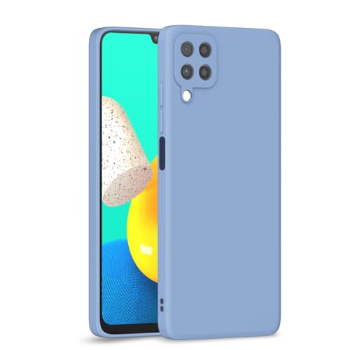 Image of Outlouders Back Cover for Samsung Galaxy M32 4G / M32 Prime / F22 4G | Camera Protection | Durable Soft Matte Silicone Bumper Case (Aqua Blue)