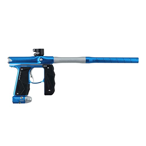 Empire Mini Gs Dust Blue/Dust Silver 2-Piece Barrel Paintball Marker With Evs Black/Navy Blue Paintball Mask With Ninja/Clear Lenses #TOP1