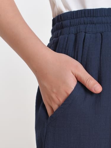 Weintee Women's Petite Cotton Gauze Capris for Casual Summer3