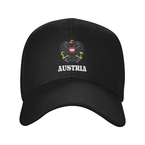 Coat of Arms Austria Austrian Baseball Cap for Women Men Adjustable Casual Casquette Hat Sports Dad Trucker Hats Ponytail Caps Funny Headwear Black
