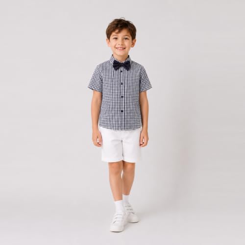 Image of Mud Kingdom Little Boys Dress Shirts Short Sleeve Cute Summer