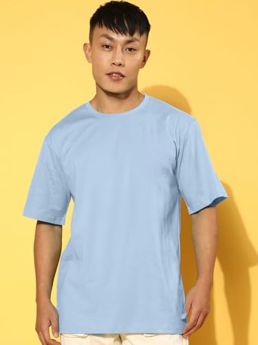 Image of Veirdo Cotton Drop Shoulder Round Neck Oversized Baggy Fit Front & Back Graphic Printed Half Sleeve T-Shirt Men (Available in from S to 2XL)