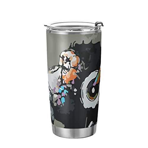 Yasala Tumbler Monkey Music Insulated Coffee Cup Beverage Container Travel Mug With Straw And Lid Double Wall Stainless Steel 20Oz Office, Back To School #TOP5