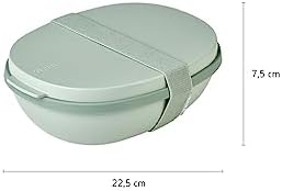 Mepal Lunchbox Ellipse Duo Lunch Box for Adults & Salad Box To Go - Practical Lunch Box For A Healthy Lunch Ideal for Sandwiches, Salads & Leftovers - 825 ml + 600 ml - Nordic sage.