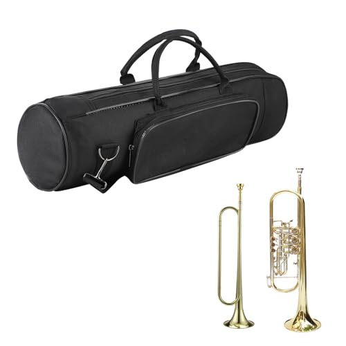 ITODA Trumpet Gig Carrying Bag Musical Instrument Box Portable 5mm Padded Rehearsal Performances Water-Resistant Class Lightweight Protective Case with Shoulder Strap