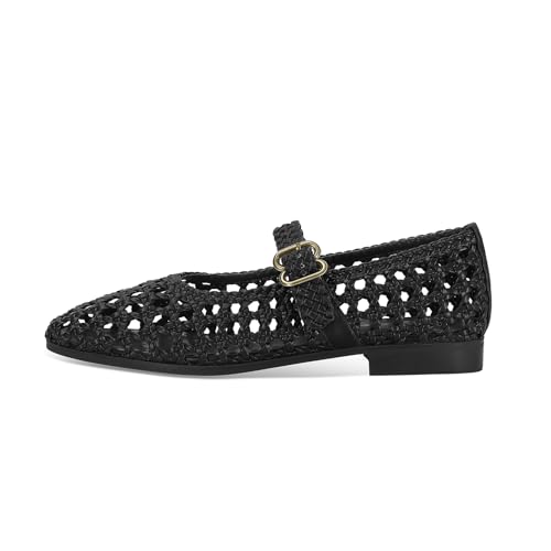Image of DOEYG Mesh Ballet Flats Shoes for Women Leopard Animal Print Mary Jane Flats Shoes Square Toe Dress Casual Comfortable Velvet Ballerina Shoes