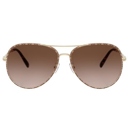 Tory Burch TY 6114 336013 Light Gold Metal Pilot Sunglasses Brown Gradient Lens2