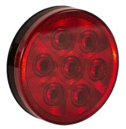 Buyers Products 5624157 4 Inch Round Stop/Turn/Tail Light with 7 LEDs Kit - Includes Plug and Grommet, Light Bar, Signal for Trucks and Trailers, Red