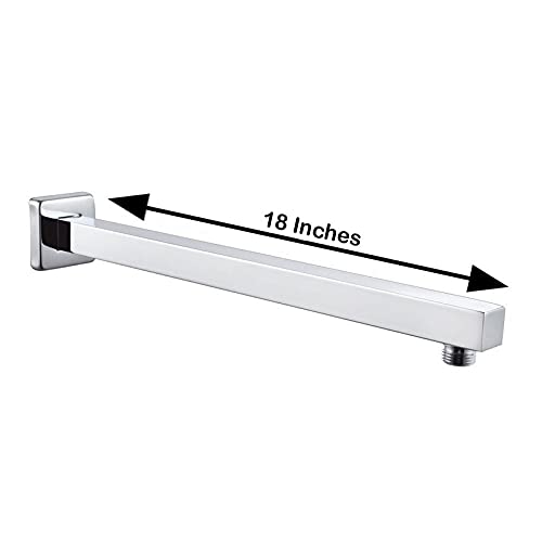 Image of 12x12 inch Square Stainless Steel Overhead Rain Shower Without Arm | Ultra-Thin High Pressure Waterfall Shower Head | Anti-Clog Nozzles | Mirror Finish | Bathroom Fittings (Pack of 1)