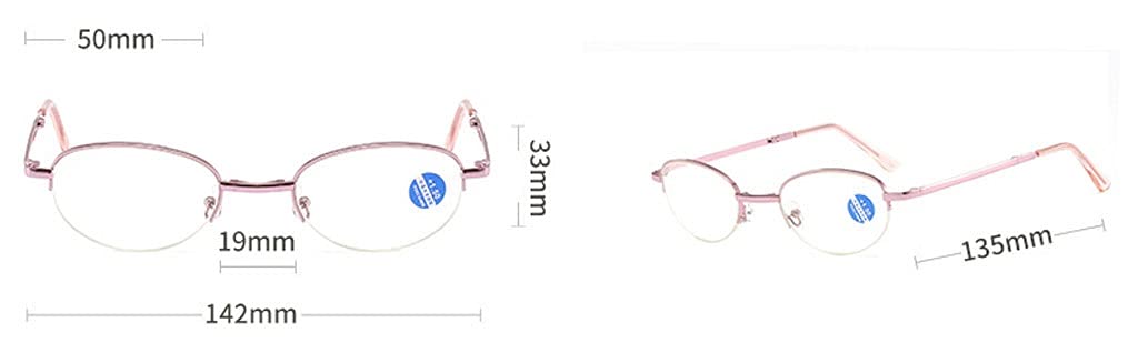 Gafas de Lectura con Montura Rosa Gafas fáciles de Plegar Bloqueo de luz Azul Lectores de computadora antifatiga Visual/deslumbramiento (Tamaño : +1.5)