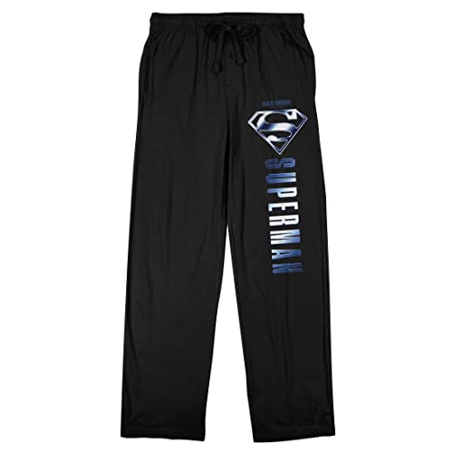 Superman Classic Logo Men's Black Graphic Sleep Pants