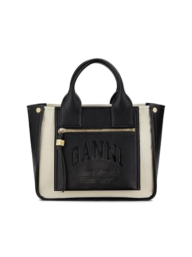 Ganni, Small Canvas Pocket Tote Bag, Black